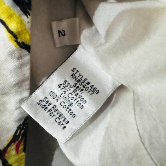 CAbi #469 Floral Afternoon in the Garden A Line Skirt Pleated White Women Size 2 - Picture 9 of 13